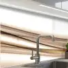 Golven - Abstract - Taupe keuken achterwand 2 middel -zzzz3d_schuin