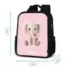 Olifant - Baby - Blosjes - Illustratie Rugzak - Zwart middel -productfoto_formaten