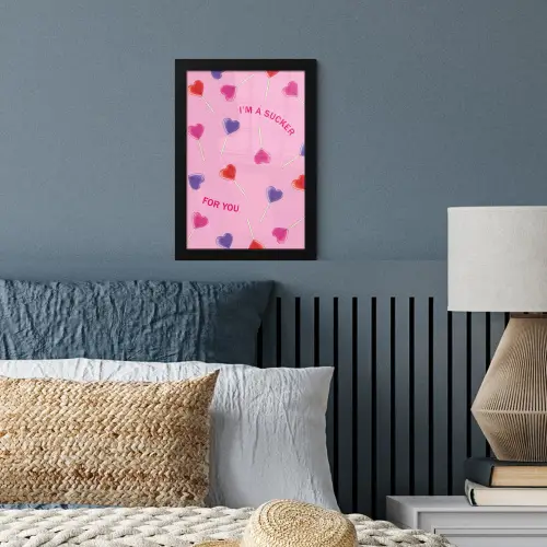 Lolly - Valentijn - Illustratie - Snoep fotolijst zwart zonder passe partout klein -sfeer3
