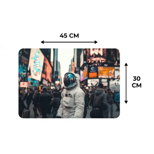 Stad - Mensen - Astronaut - Wit Placemat vinyl groot -specs