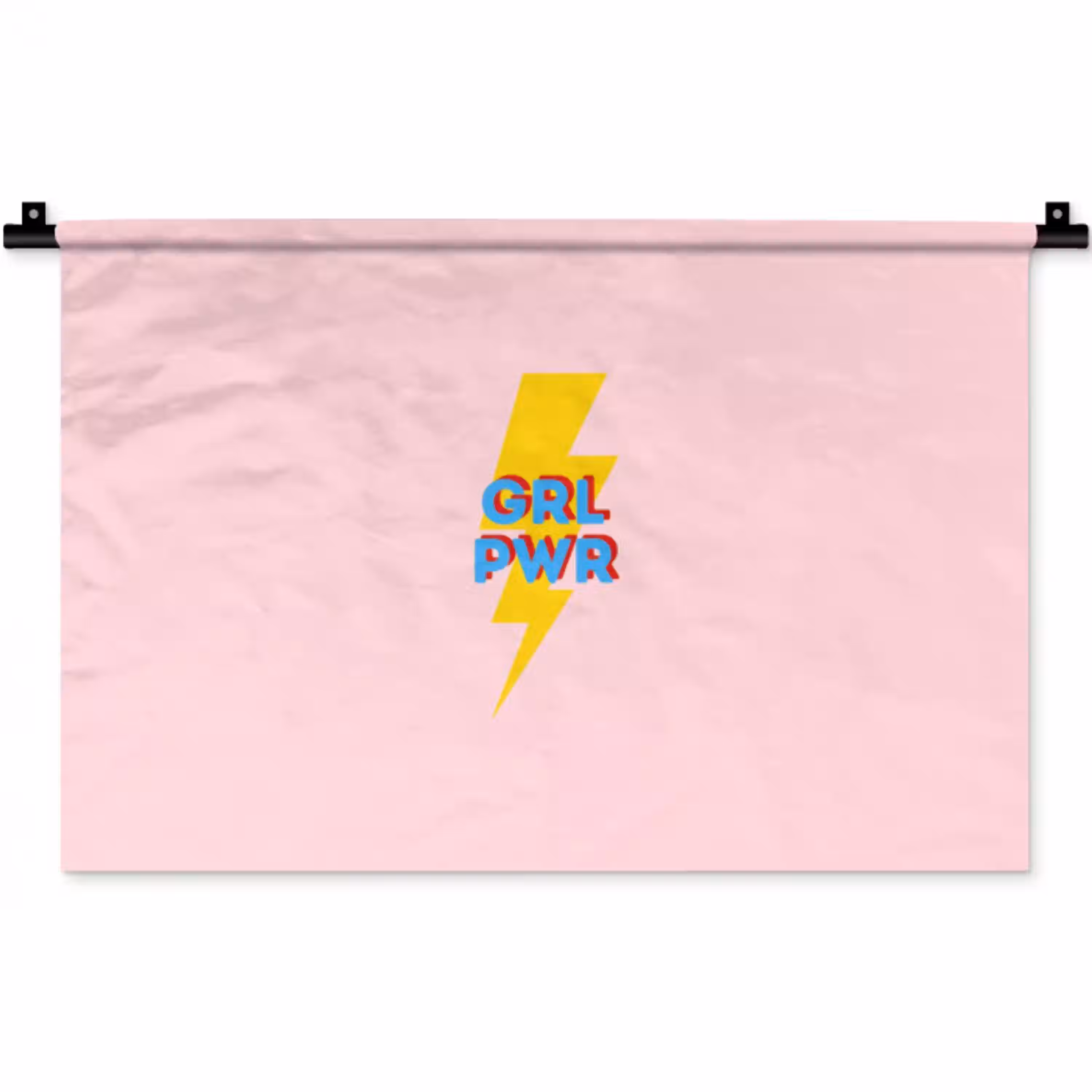 Grl pwr - Bliksem - Roze Wandkleed katoen klein -zz3d
