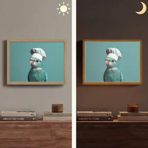 Parkiet - Vogel - Koksmuts - Cute Light Box met batterij (Wandlamp) middel -sfeer3