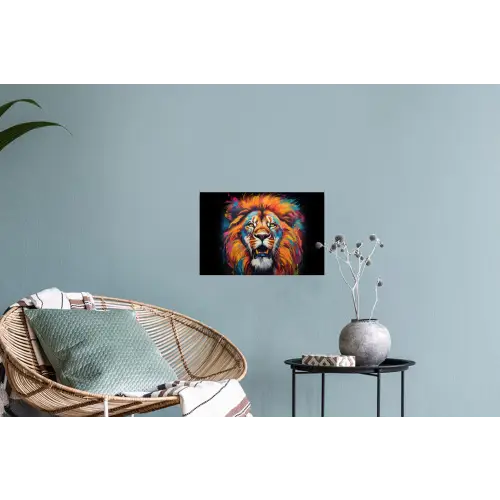 Leeuw - Graffiti - Dieren - Zwart Muursticker klein -plant