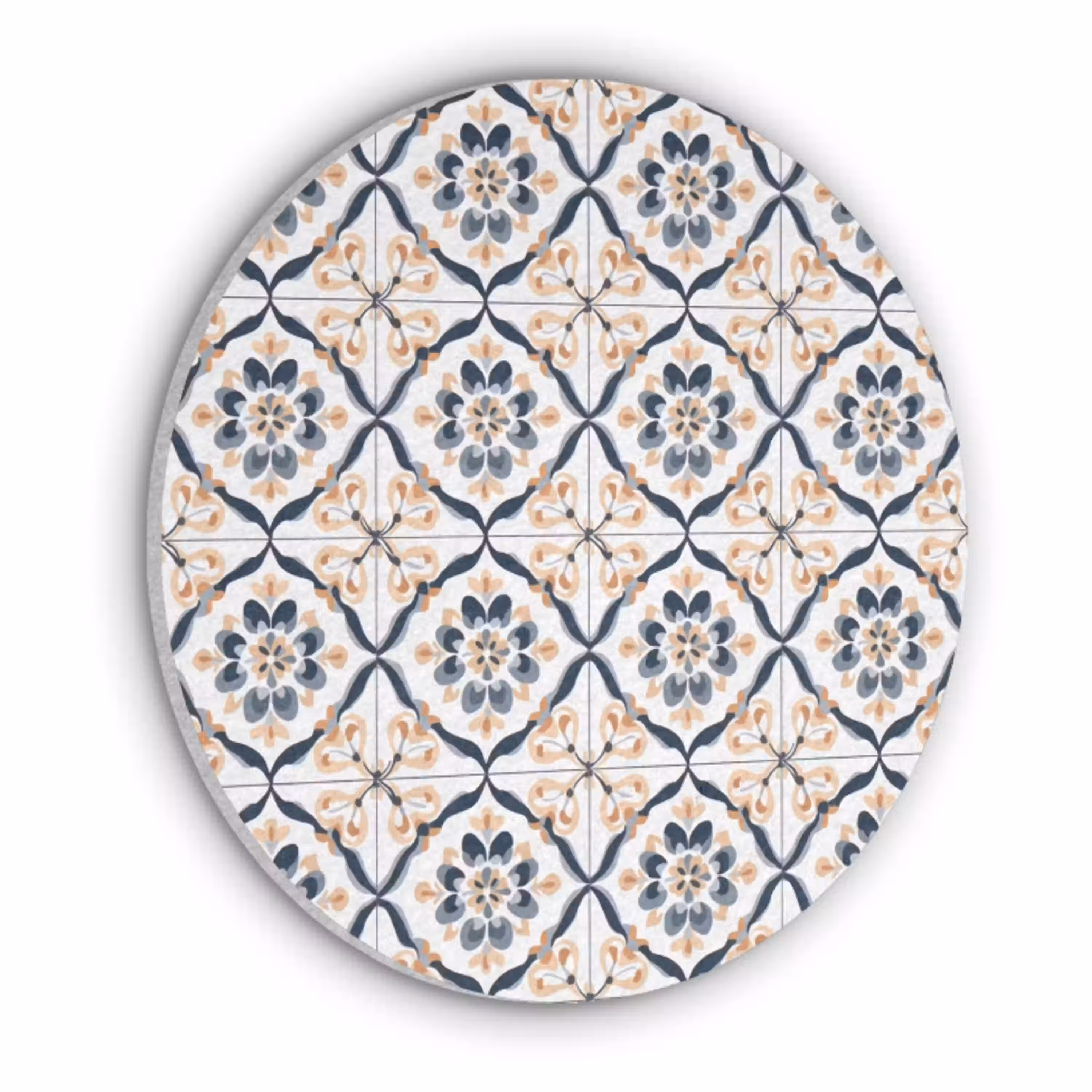 Bladvorm - Patroon - Kleurrijk Akoestische PET Vilt - Rond klein 838 -3d
