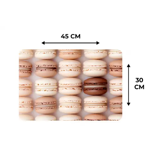 Macarons - Beige - Bruin Placemat vinyl groot -specs