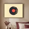 Illustratie - Vinylplaat - Beige - Vintage Textielframe zwart klein -sfeer1