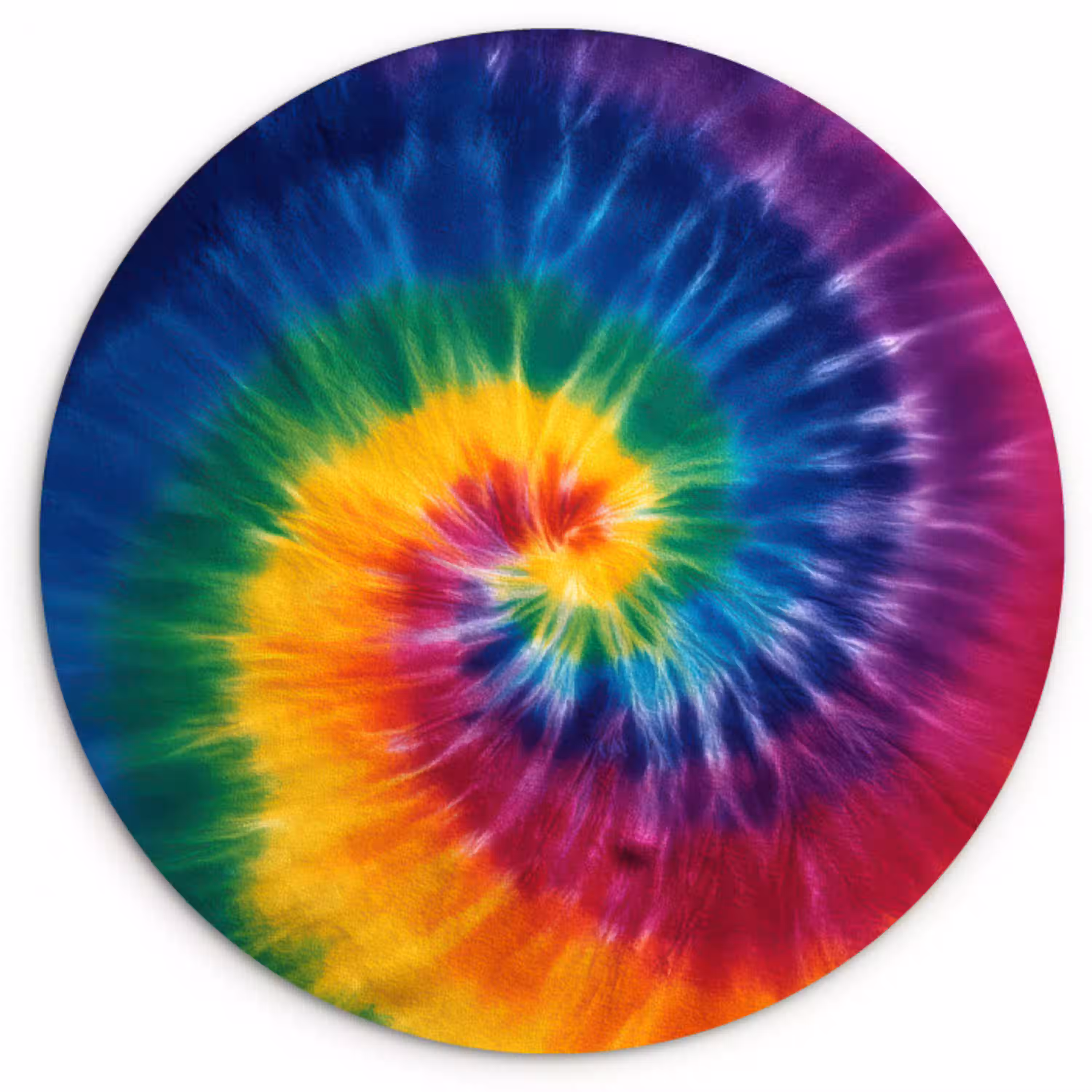 Regenboogkleuren - Spiraal - Kleurrijk Wandcirkel kunststof plaat 5mm dik klein -3d