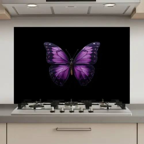 Vlinder - Paars - Levendig keuken achterwand spatscherm klein -3d_website