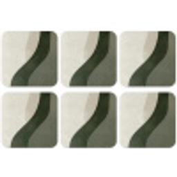 Japandi - Groen - Abstract - Modern onderzetter kurk middel -zkaufland3dotto