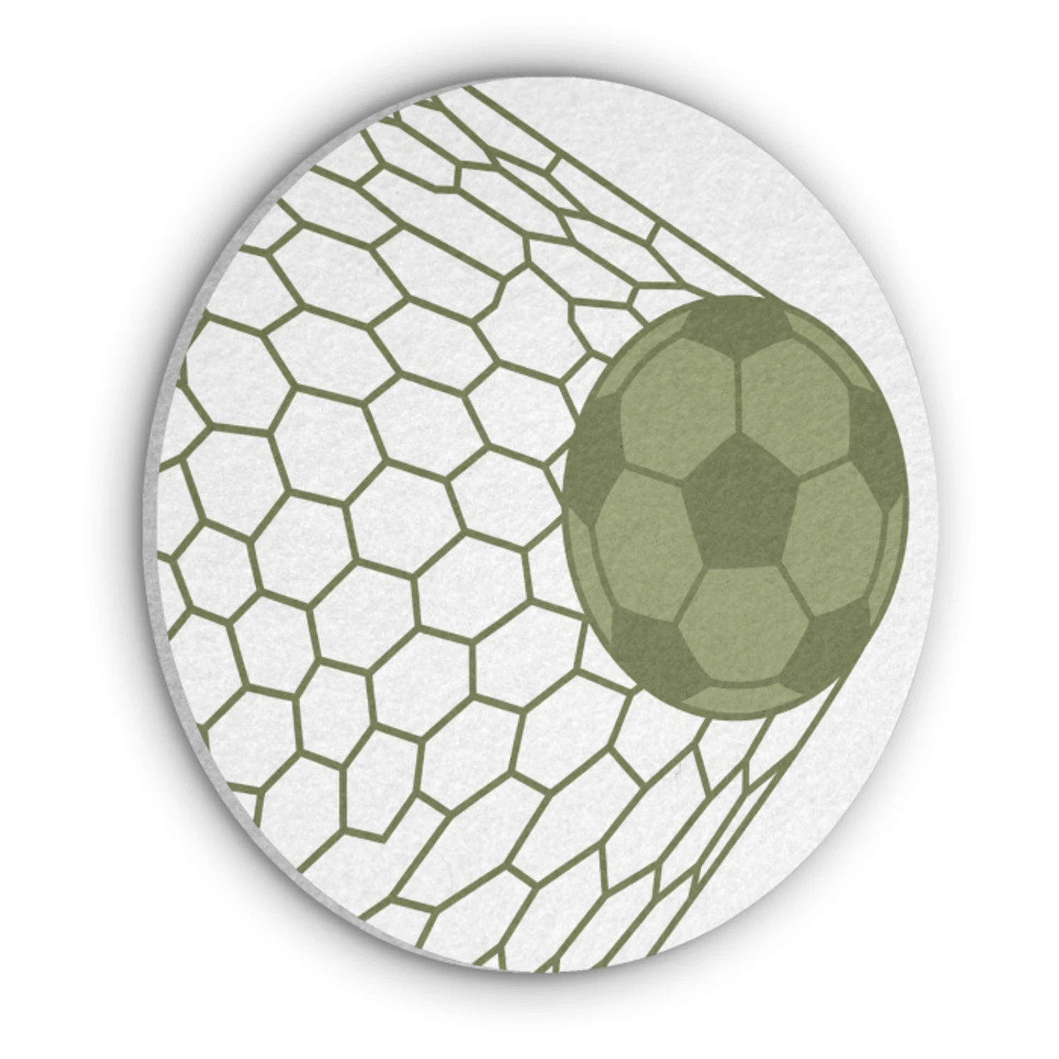 Voetbal - Goal - Sport - Groen Akoestische PET Vilt - Rond klein -3d