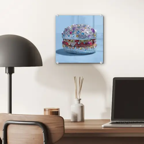 Glitters - Hamburger - Blauw plexiglas 5mm klein -sfeer6