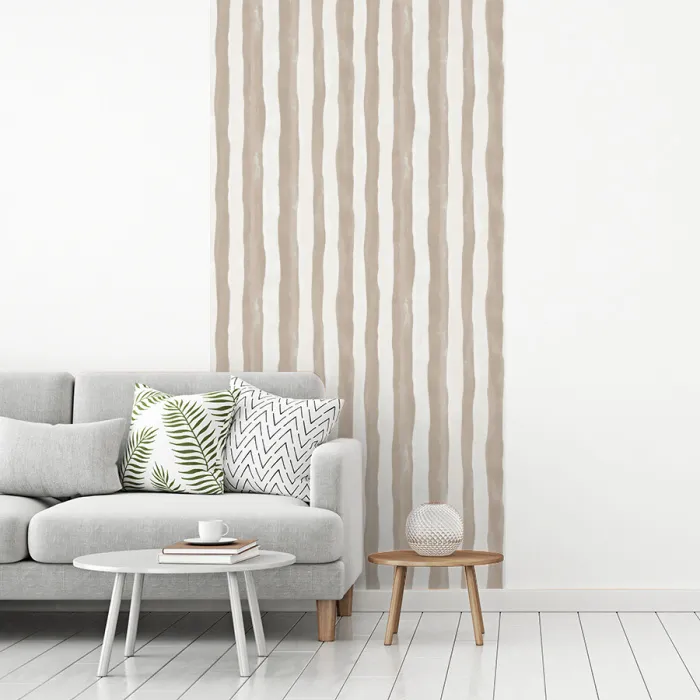 Minimalistisch - Strepen - Beige fotobehang vinyl groot 64 -woonkamer