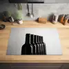 Wijnflessen - Zwart - Minimalistisch Inductie beschermer vinyl 3mm klein -sfeer5