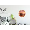Groep olifanten - Open vlakte - Zon Wandcirkel aluminium klein -kinderkamer