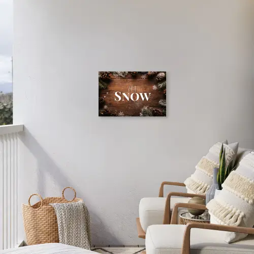 Sneeuw - Houtlook - Quote - Let it snow Tuinposter op houten frame 2 cm dik klein -sfeer1