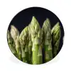 Asperges - Groen - Zwart Wandcirkel aluminium klein -3d