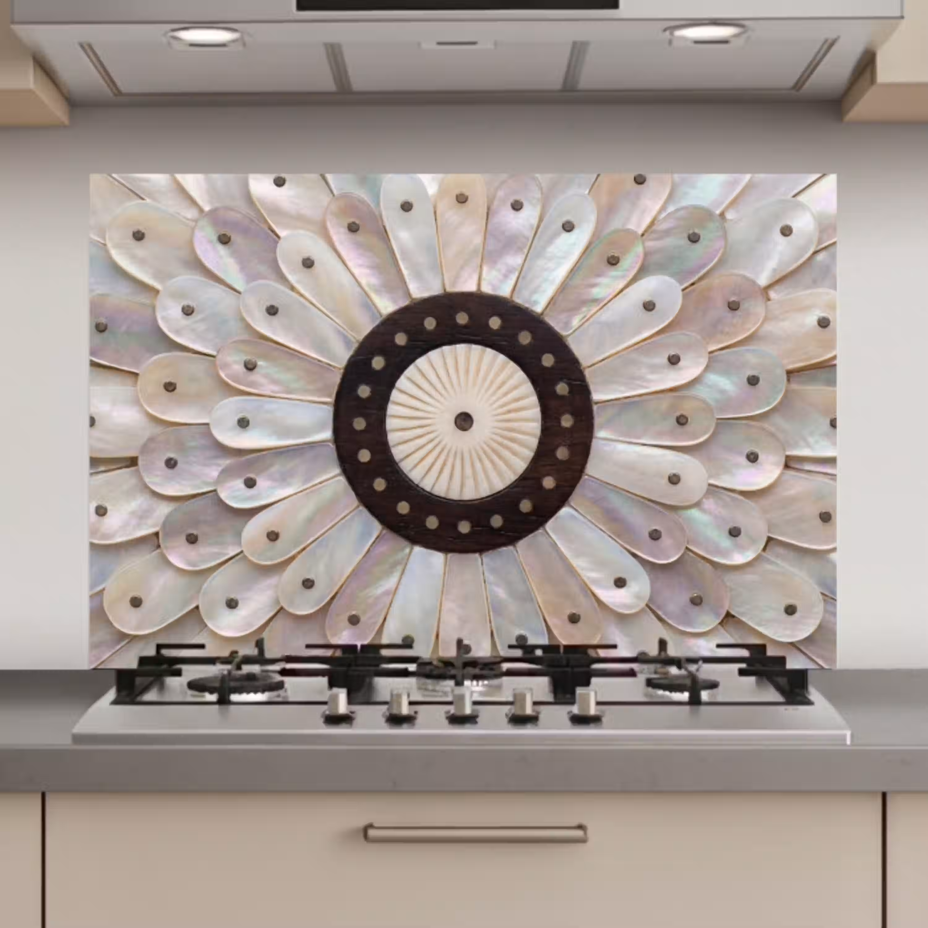Parelmoer - Patroon - Decoratie - Ambacht - Wit keuken achterwand spatscherm klein -3d_website