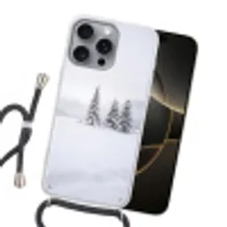 Fijnsparren - Sneeuw - Winter - Landschap - Stilte Hoesje iPhone 16 Pro Max met koord klein -sfeer1