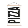 Pizza - Japandi - Decoratie - Vintage textielposter latten blank klein -3d