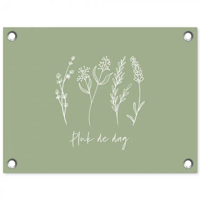 Pluk de Dag tuinposter los doek klein -3d
