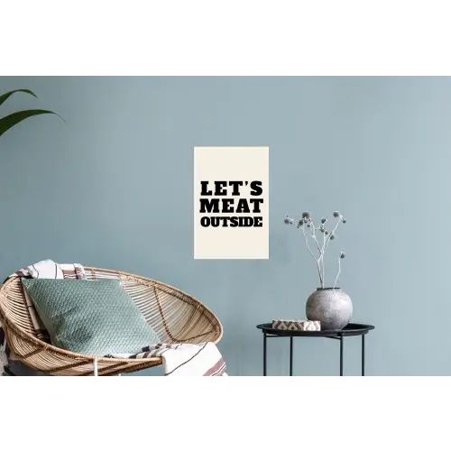 Tekst - Blokletters - Zwart - Vlees Muursticker klein -plant