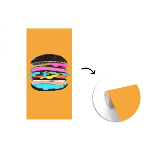 Hamburger - Kleurrijk - Speels fotobehang vinyl groot -3d