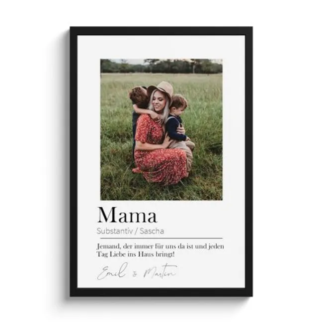 Poster mit Rahmen - Mama bedeutet 1 Foto