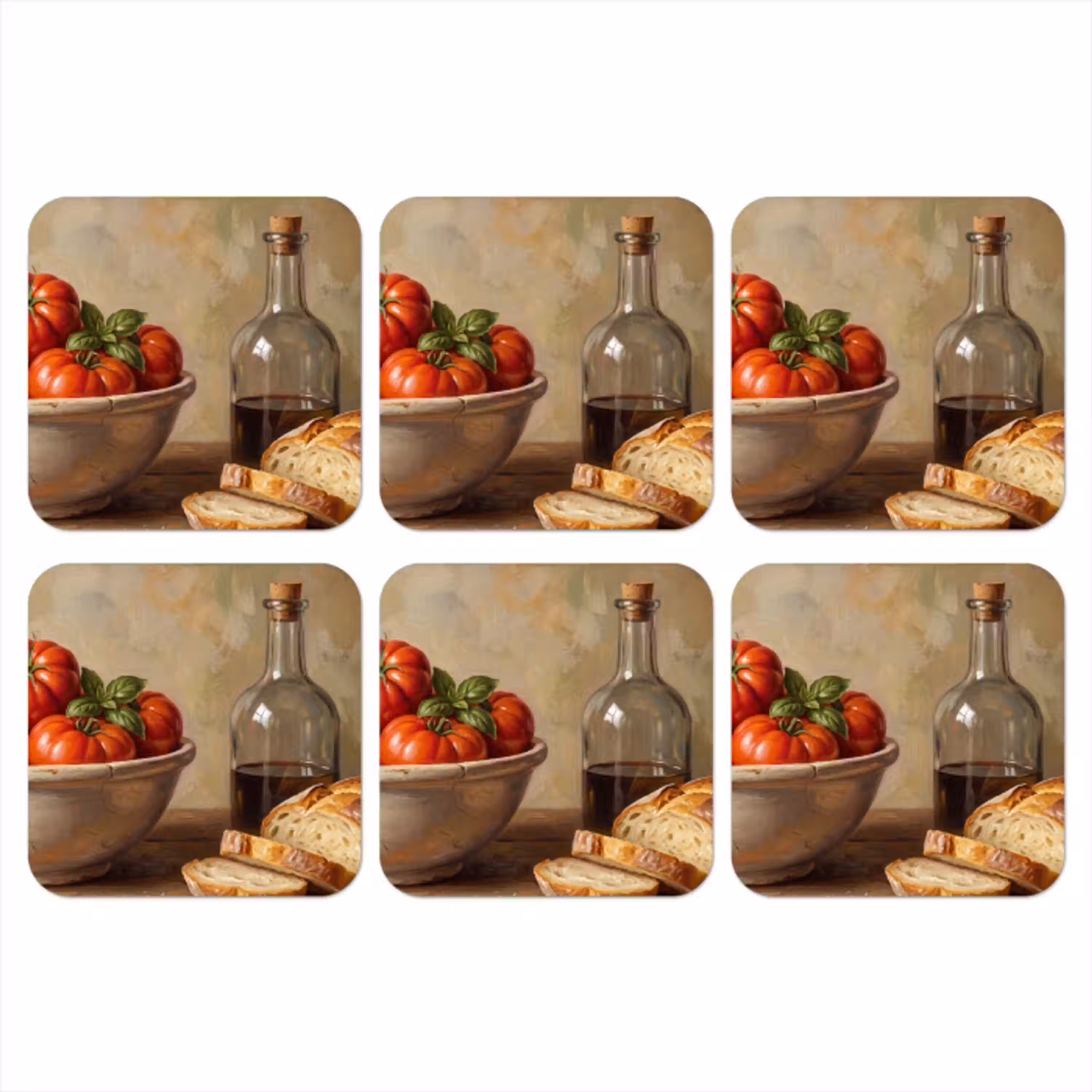 Tomaten - Kom - Eten onderzetter kurk middel -3d