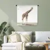 Giraffe - Dieren - Witte achtergrond - Kinderen - Jongen - Meisje Wandkleed katoen klein -sfeer7