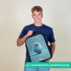 Blauw pluizig monster met hoorns Rugzak - Zwart middel -sfeer7_NL
