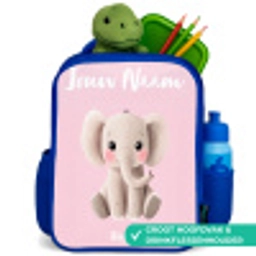 Olifant - Grijs - Baby - Slurf Kinderrugzak - Blauw middel -inhoud_NL