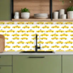 Taxi - Iconisch - Geel keuken achterwand 2 middel 871 -sfeer3