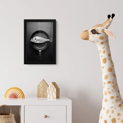 Pan - Vis - Zwart - Wit fotolijst zwart zonder passe partout klein -usfeer4_kinderkamer