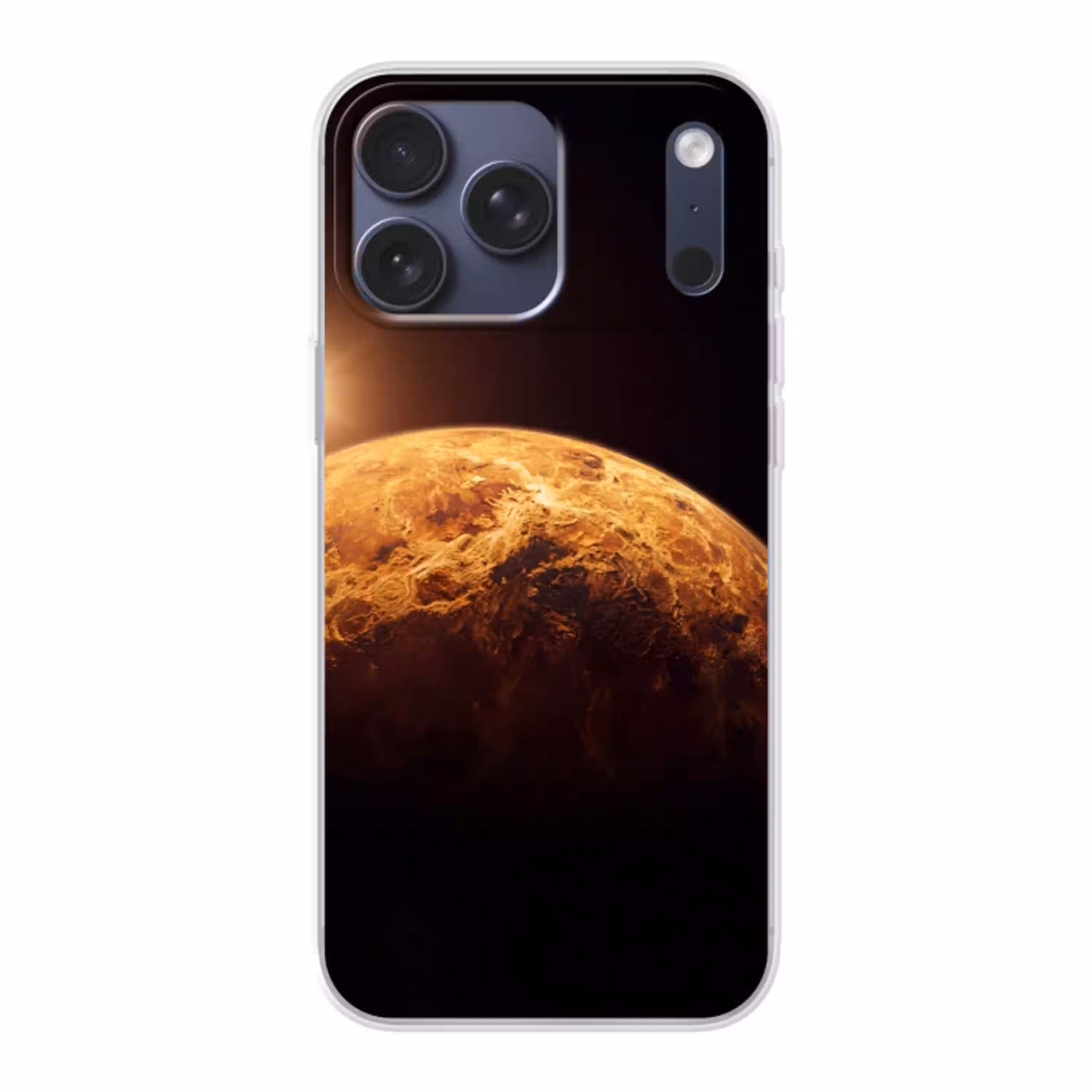 Planeet - Ruimte - Oranje Telefoonhoesje iPhone 17 Pro Max klein -3d