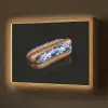 Hotdog - Porselein - Delfts blauw - Eten Light Box met batterij (Wandlamp) middel -z3d_website