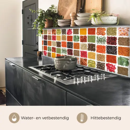 Vierkanten - Specerijen - Kruiden - Grafisch keuken achterwand 2 middel -usp_NL
