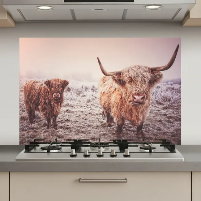 Schotse hooglanders - Licht - Lucht - Natuur keuken achterwand spatscherm klein -3d_website