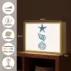 Zeester - Schelpen - Blauw Light Box met batterij (Wandlamp) middel -USP_websiteoverzichtNL