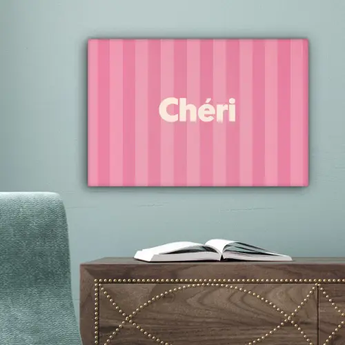 Gestreept - Roze - Chéri canvas 2cm klein -sfeer4
