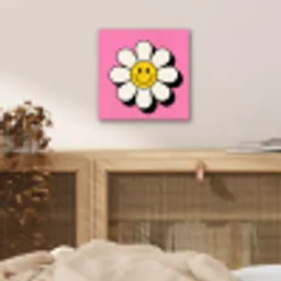 Smiley - Bloem - Roze aluminium wit klein -sfeer3