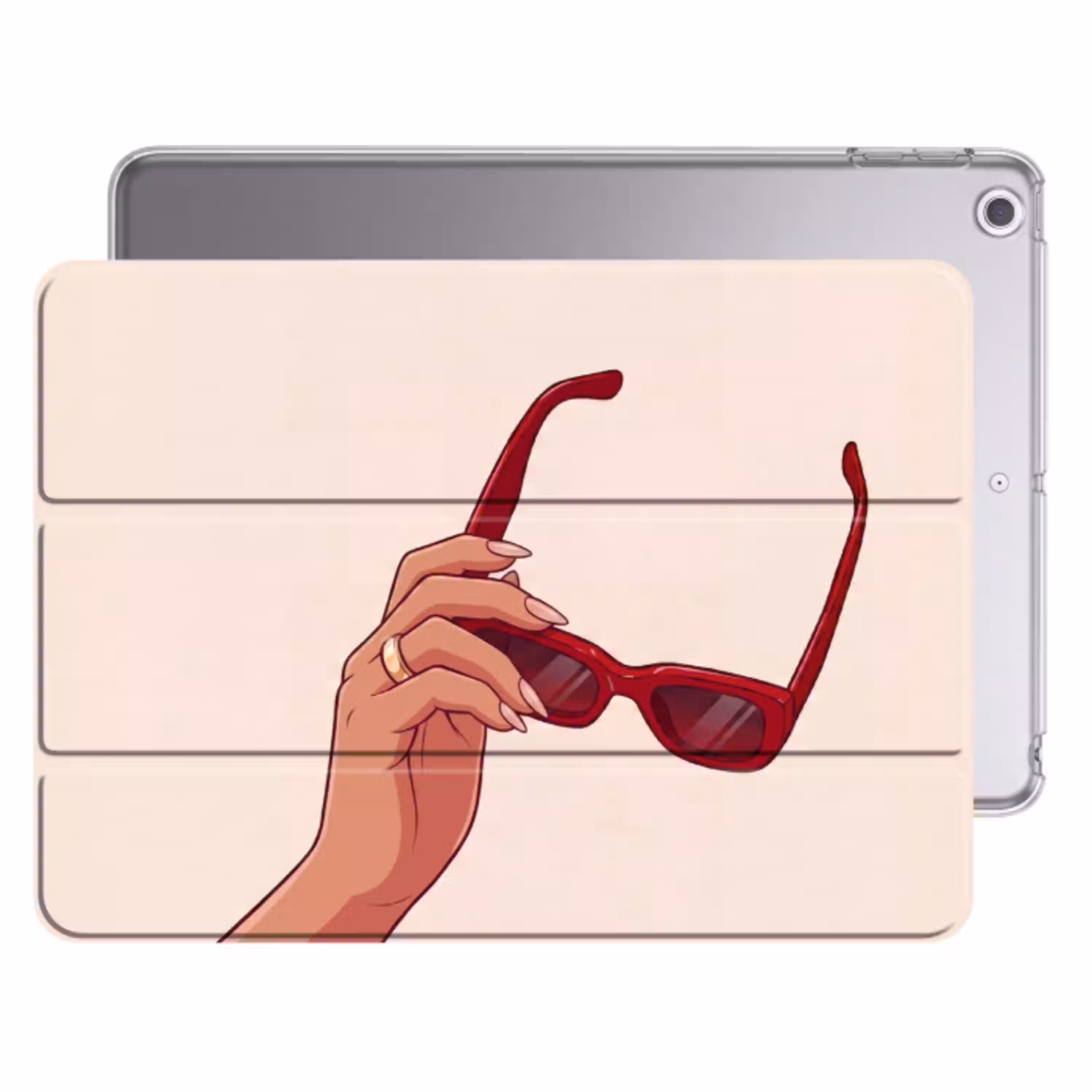 Vrouw - Zonnebril - Mode - Rood - Illustratie Apple iPad 2017 middel -threedimensional_3d_global