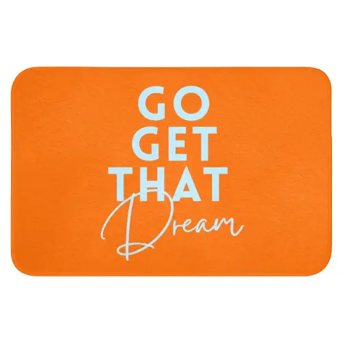 Oranje - Blauw - Go get that dream Badmat klein -3d