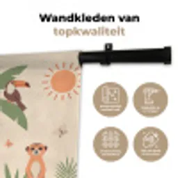 Dieren - Tropisch - Safari - Kleurrijk Wandkleed katoen klein -sfeer2