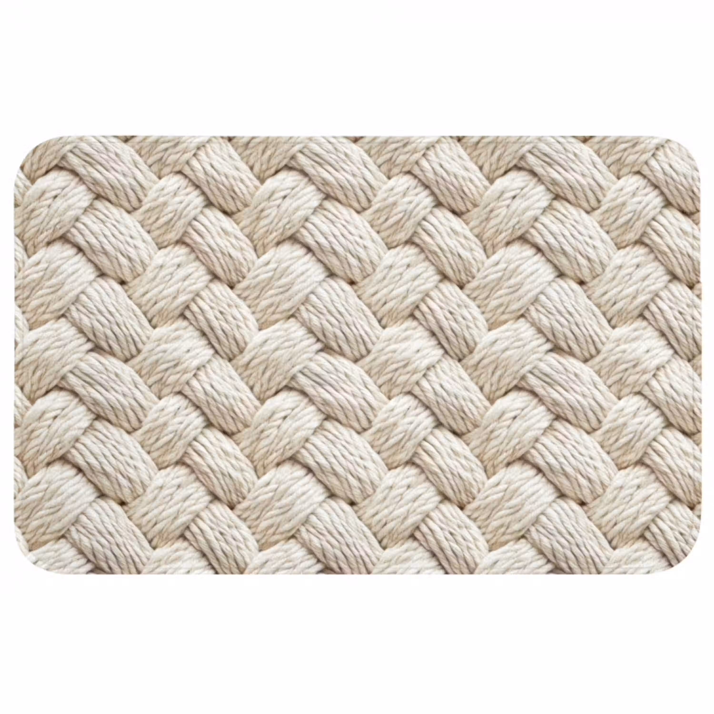 Touw - Gebreid - Beige Badmat middel 997 -3d