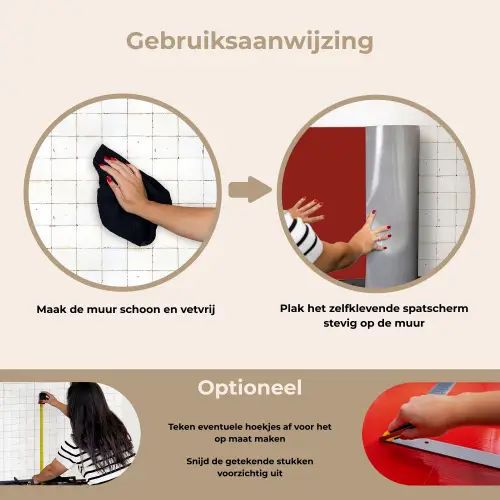 Schuin - Loveyou - Rood keuken achterwand spatscherm klein -gebruiksaanwijzing_NL