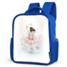 Ballerinafee in bloemenlicht Kinderrugzak - Blauw middel -schuin