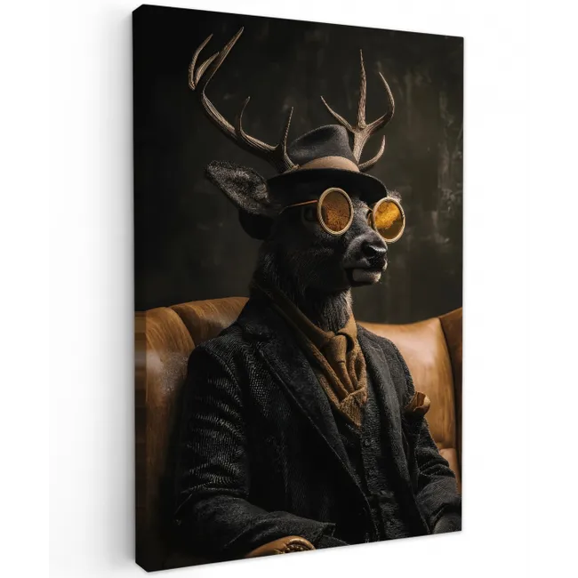 Hert - Zonnebril - Zwart - Pak canvas 2cm klein -z3d