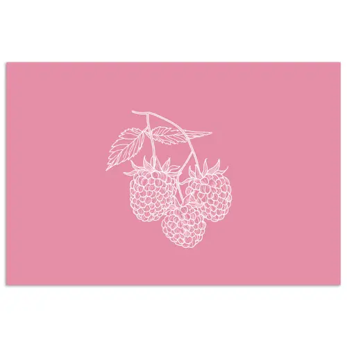 Frambozen - Steel - Getekend - Roze poster papier klein -3d