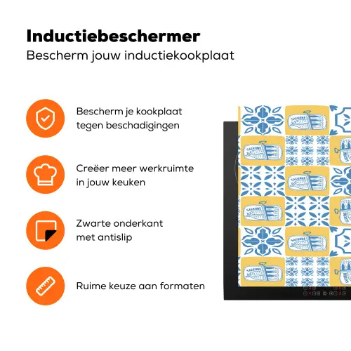 Zee - Geel - Blauw - Wit Inductie beschermer vinyl 3mm klein 276 -zzzzzzz-td-ups