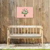 Bloemen - Lint - Kaartje Tuinposter op houten frame 2 cm dik klein -sfeer4